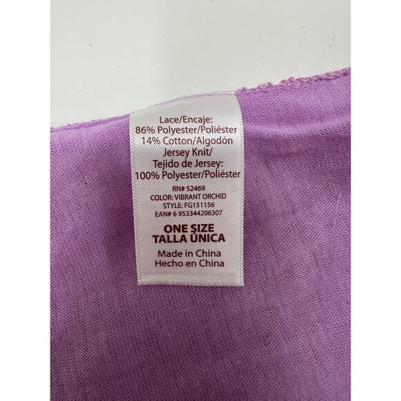 Unbranded Womens Scarf One Size Vibrant Orchid Purple Infinity Scarf Eyelet Lace - Picture 6 of 10